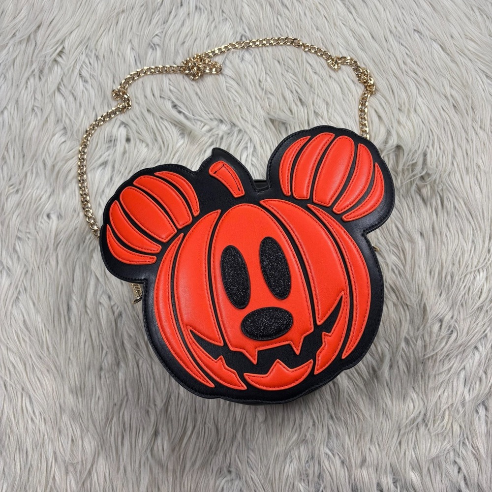 Skinny Dip Mickey Mouse Jack-o-Lantern Pumpkin Crossbody Bag Halloween